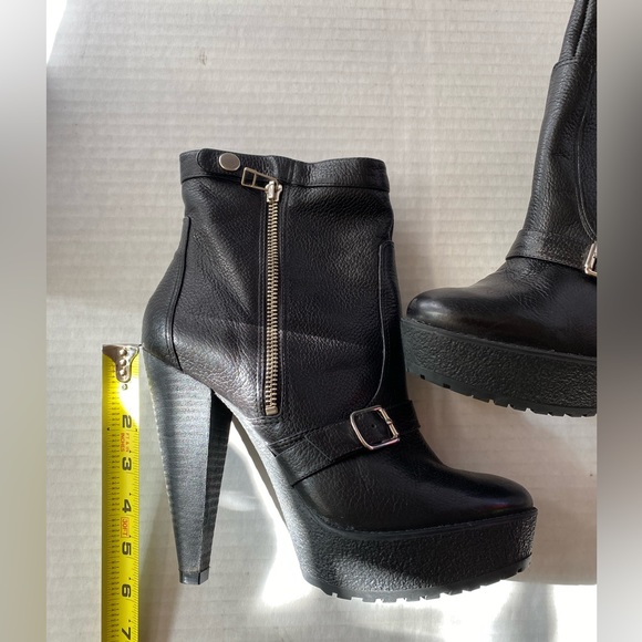 NWOT Pour La Victoire black leather with buckle zip up snap platform bootie sz 9 - Picture 13 of 13